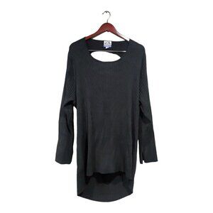 Future Collective Plus Size Black Long-Sleeved Ribbed Top Back Cut-outs Sz 4X